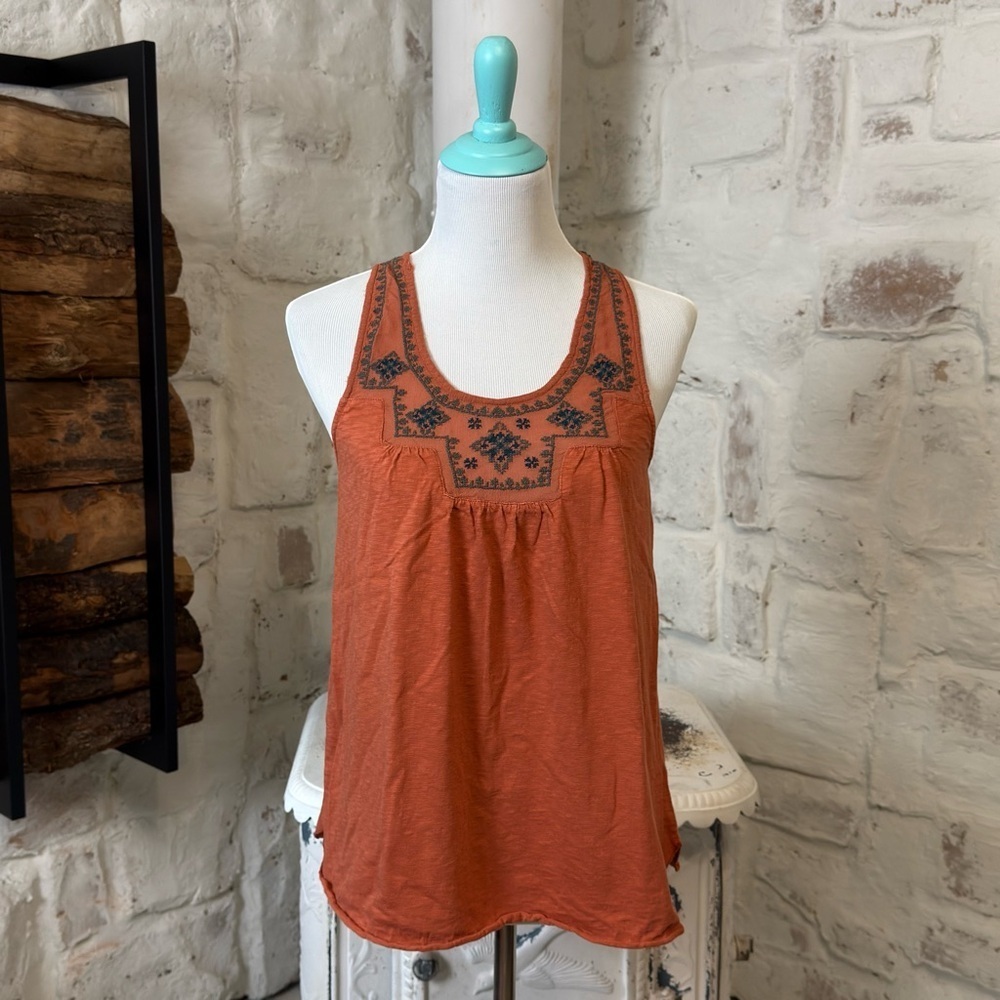 Ecote Terracotta Embroidered Tank Top